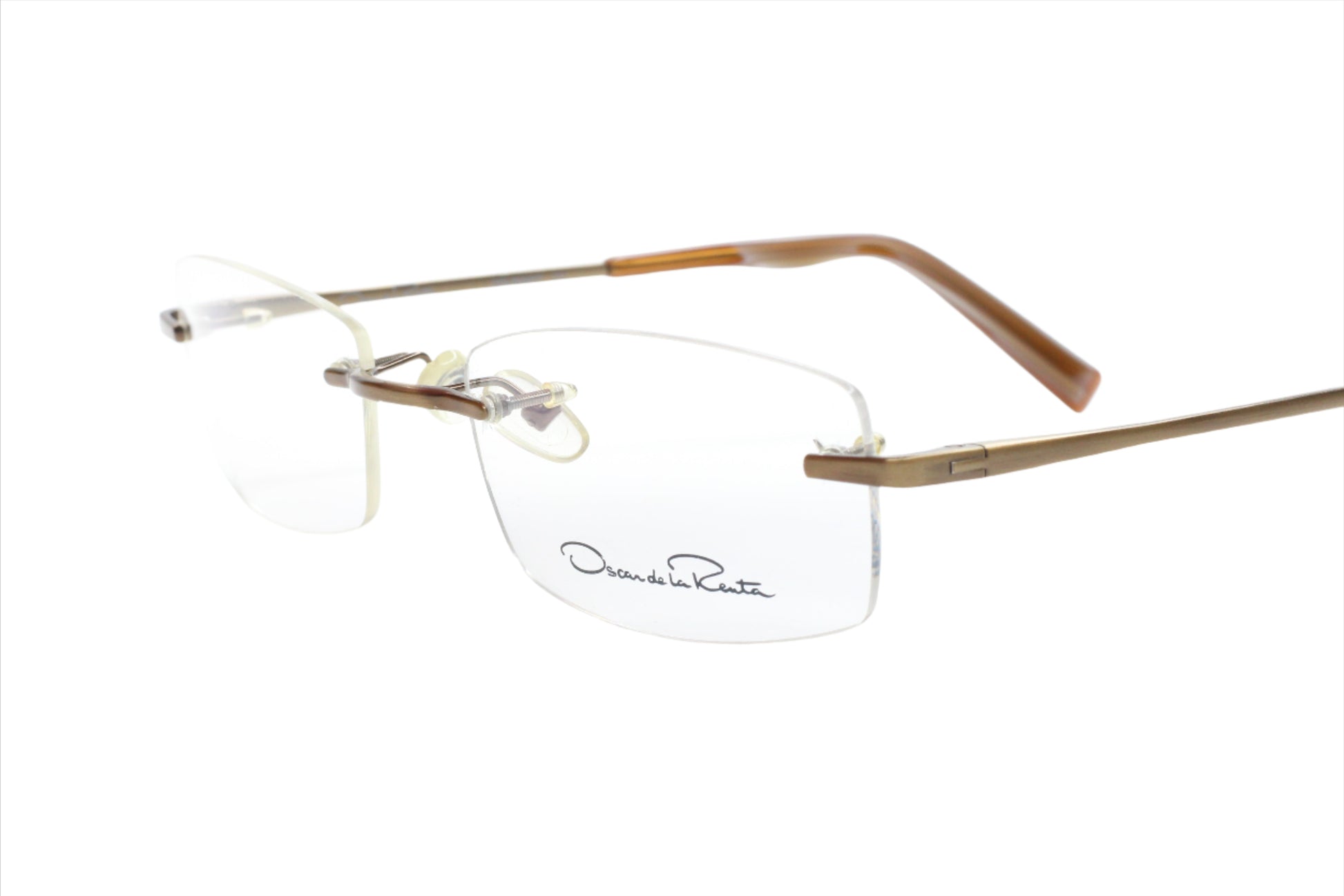 OSCAR DE LA RENTA OSL607 231 Brown Rimless Eyeglasses Optical Frames ABC Optical Eyeglasses