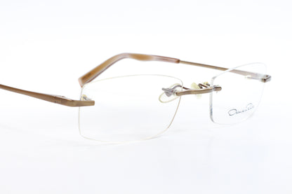 OSCAR DE LA RENTA OSL607 231 Brown Rimless Eyeglasses Optical Frames ABC Optical Eyeglasses