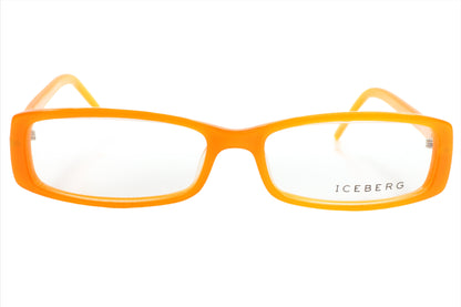 Iceberg IC03704 Orange Rectangle Acetate Fashion Italy Eyeglasses 52-15-135 Orange Acetate Optical Frames ABC Optical Eyeglasses