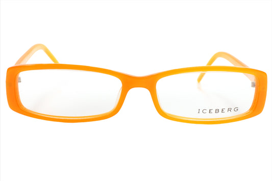 Iceberg IC03704 Orange Rectangle Acetate Fashion Italy Eyeglasses 52-15-135 Orange Acetate Optical Frames ABC Optical Eyeglasses