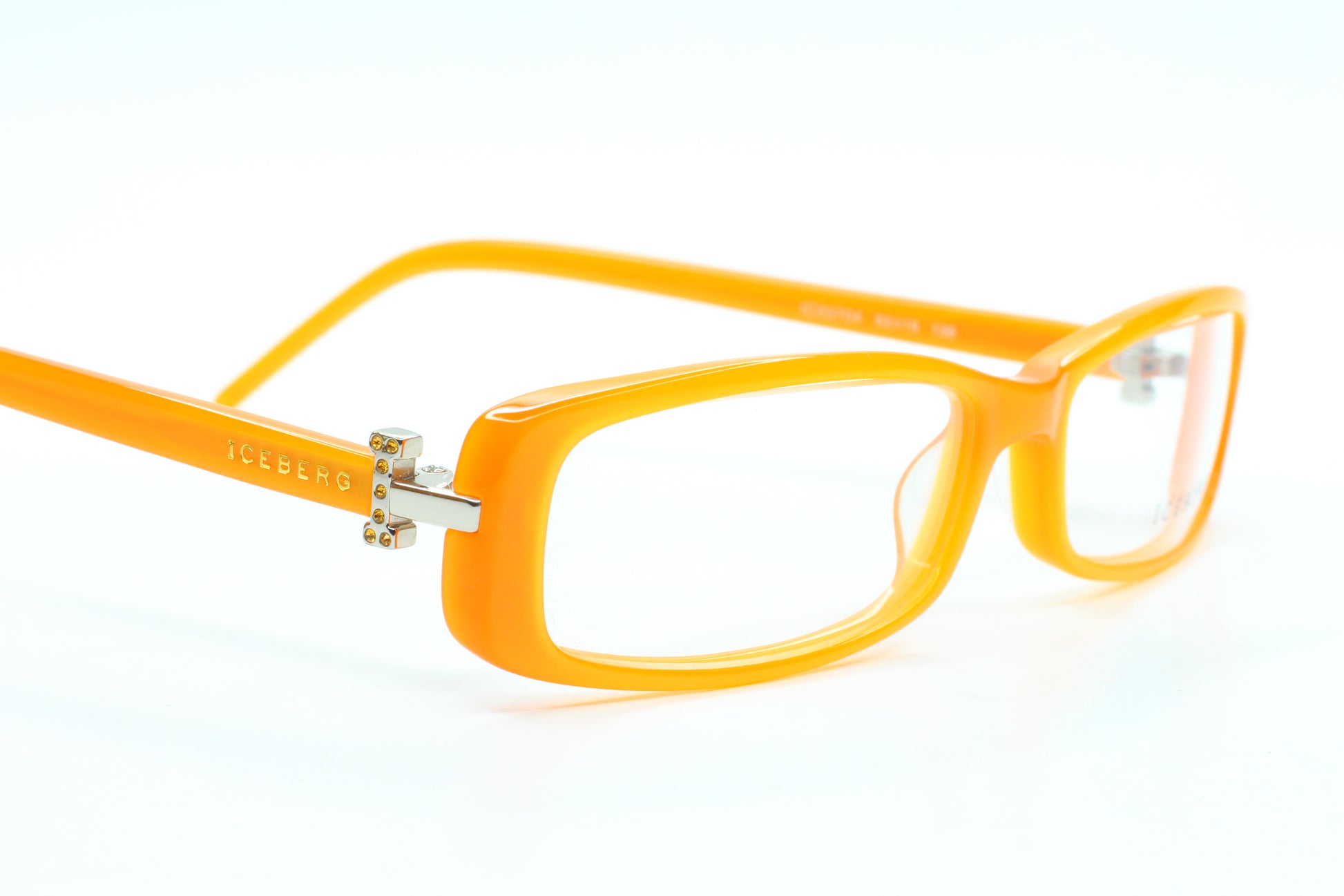 Iceberg IC03704 Orange Rectangle Acetate Fashion Italy Eyeglasses Optical Frames ABC Optical Eyeglasses