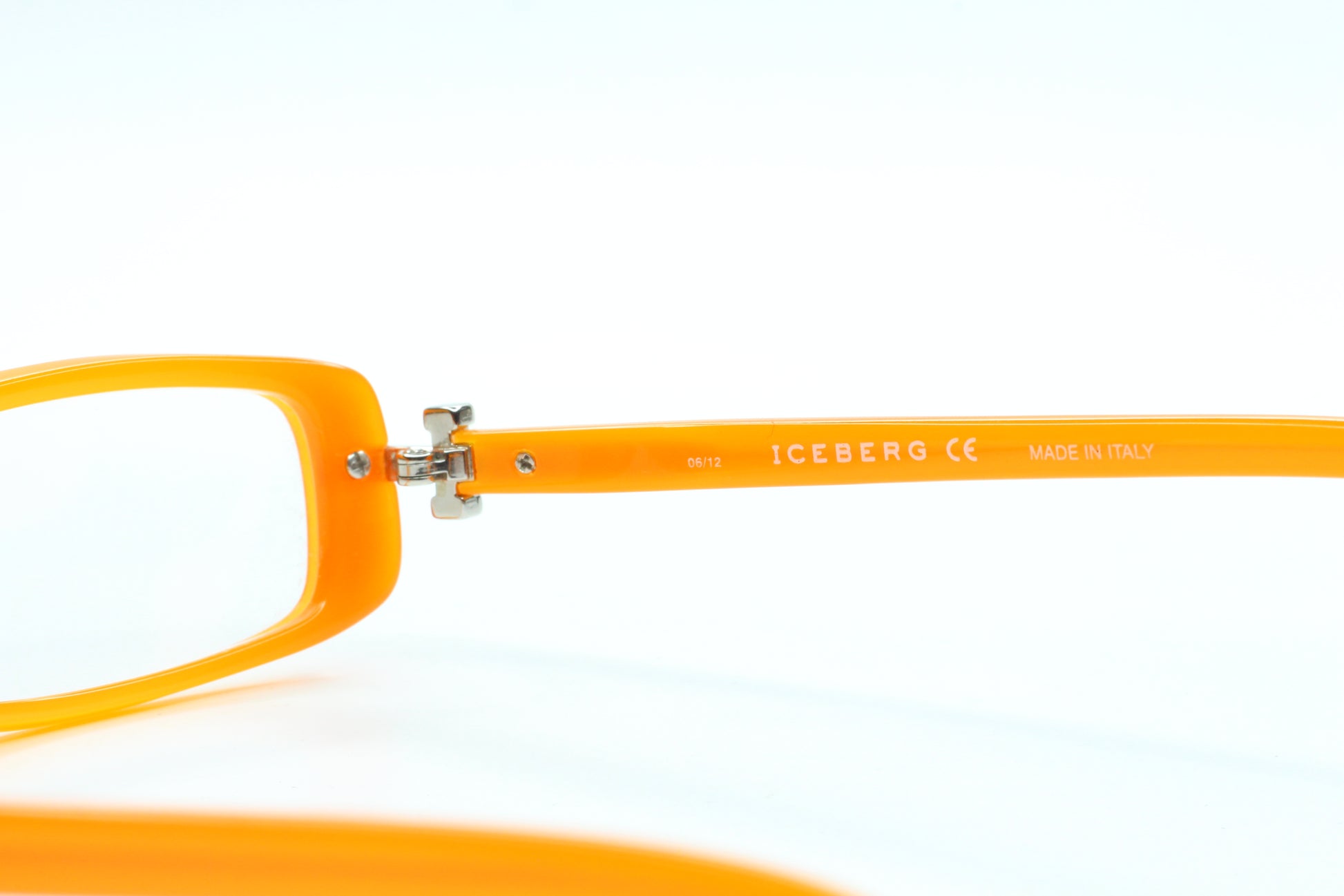 Iceberg IC03704 Orange Rectangle Acetate Fashion Italy Eyeglasses Optical Frames ABC Optical Eyeglasses