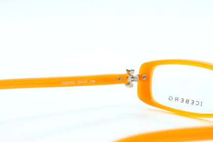 Iceberg IC03704 Orange Rectangle Acetate Fashion Italy Eyeglasses Optical Frames ABC Optical Eyeglasses