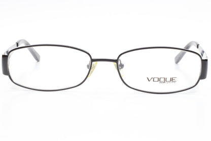 Vogue VO3745-B 352 Black/Silver Chip Style Paint Designer Eyeglasses 53-16-135 Black Metal Optical Frames ABC Optical Eyeglasses