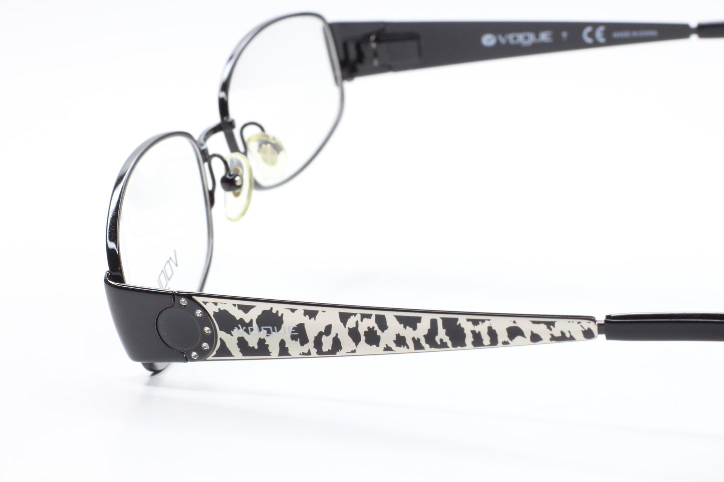 Vogue VO3745-B 352 Black/Silver Chip Style Paint Designer Eyeglasses Optical Frames ABC Optical Eyeglasses