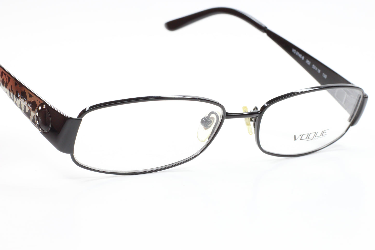 Vogue VO3745-B 352 Black/Silver Chip Style Paint Designer Eyeglasses Optical Frames ABC Optical Eyeglasses