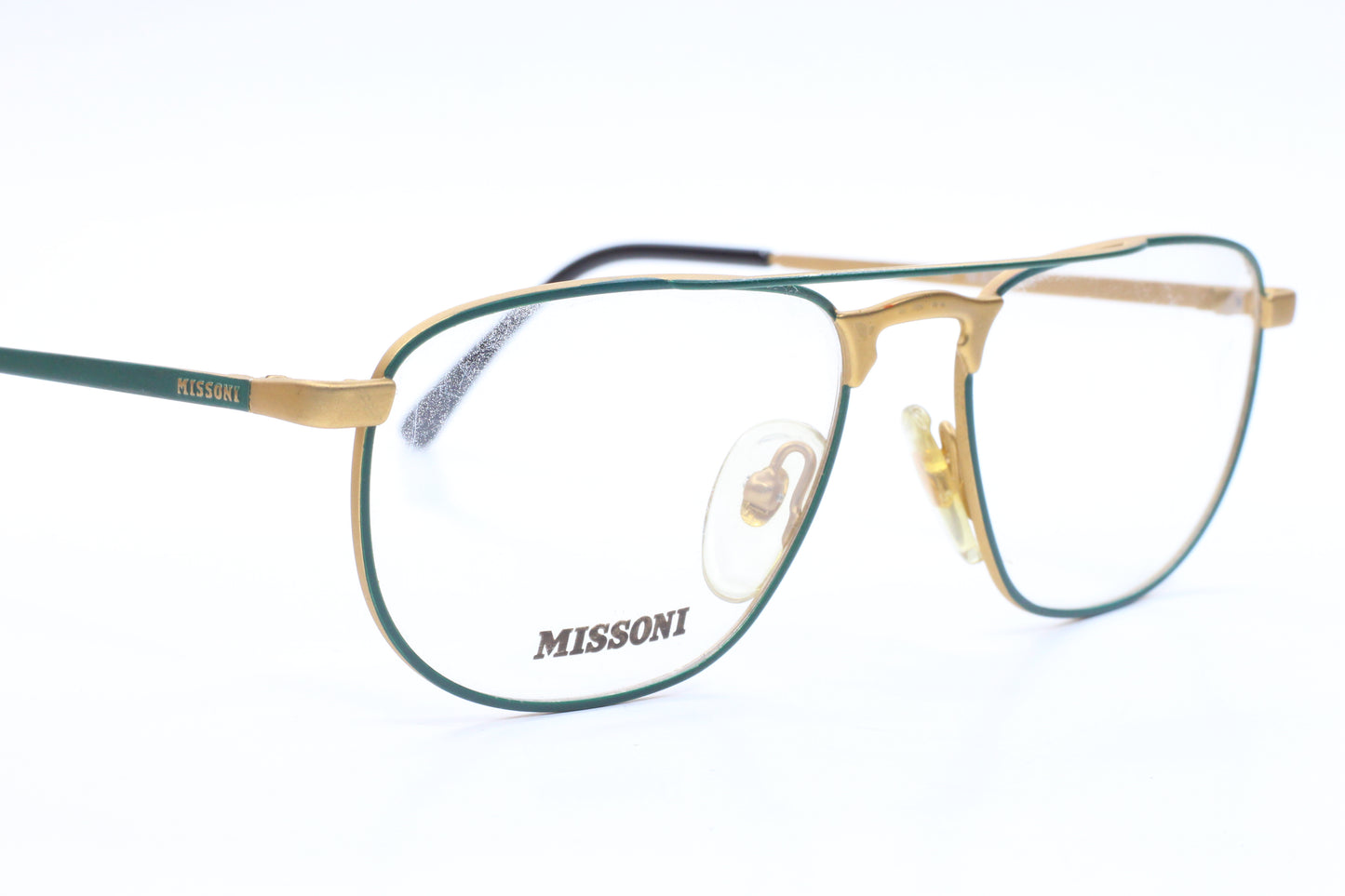 Missoni M.833 24U Green/Gold Aviator Full Rim Frames Eyeglasses Optical Frames ABC Optical Eyeglasses