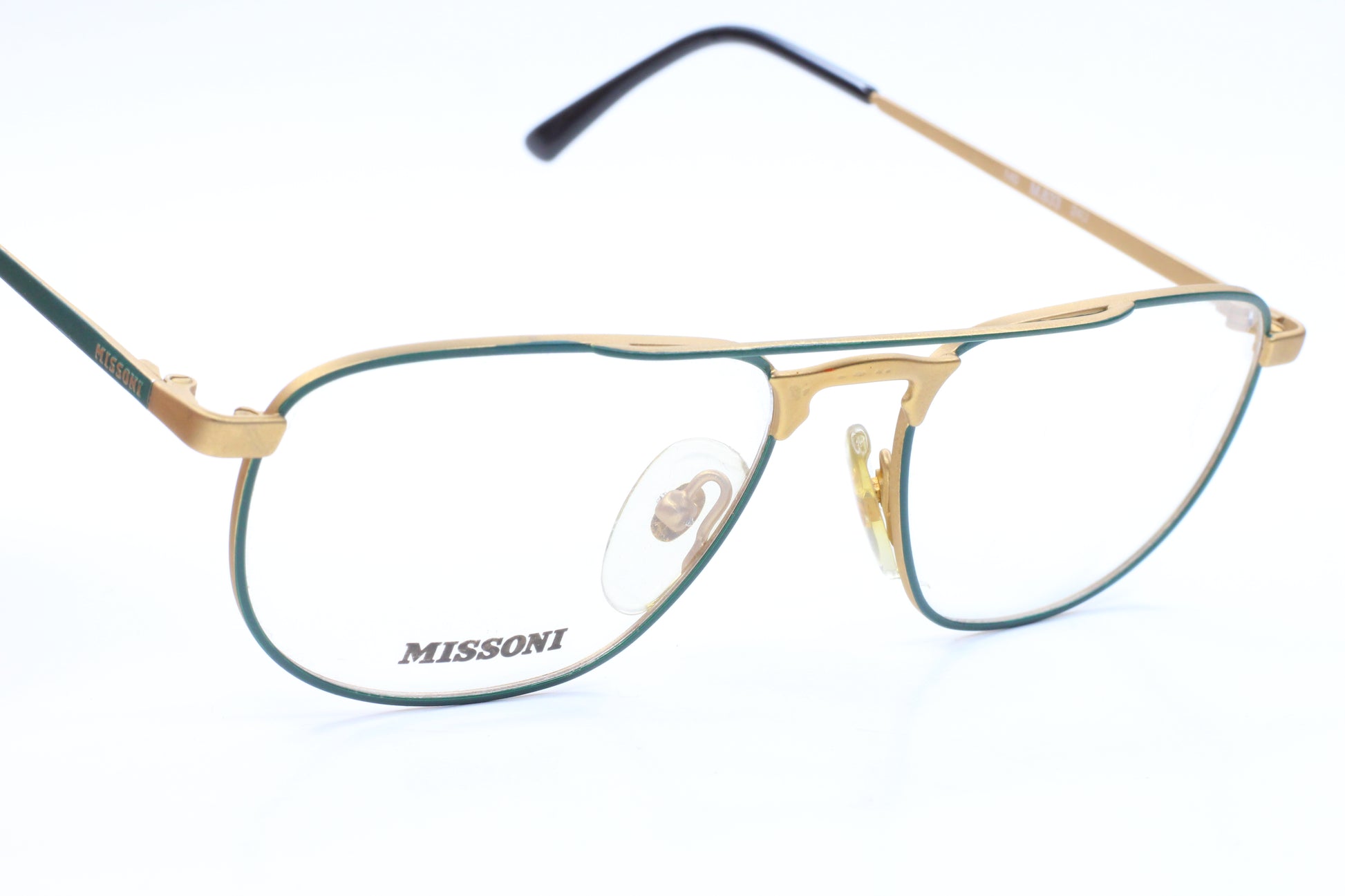 Missoni M.833 24U Green/Gold Aviator Full Rim Frames Eyeglasses Optical Frames ABC Optical Eyeglasses