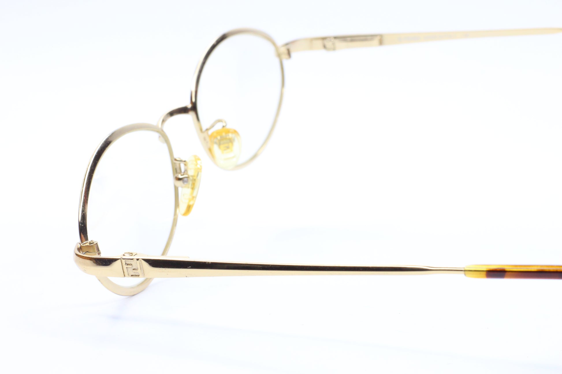 Fendi FF76 Golden Glimmer Vintage Luxury Italy Eyeglasses Optical Frames ABC Optical Eyeglasses