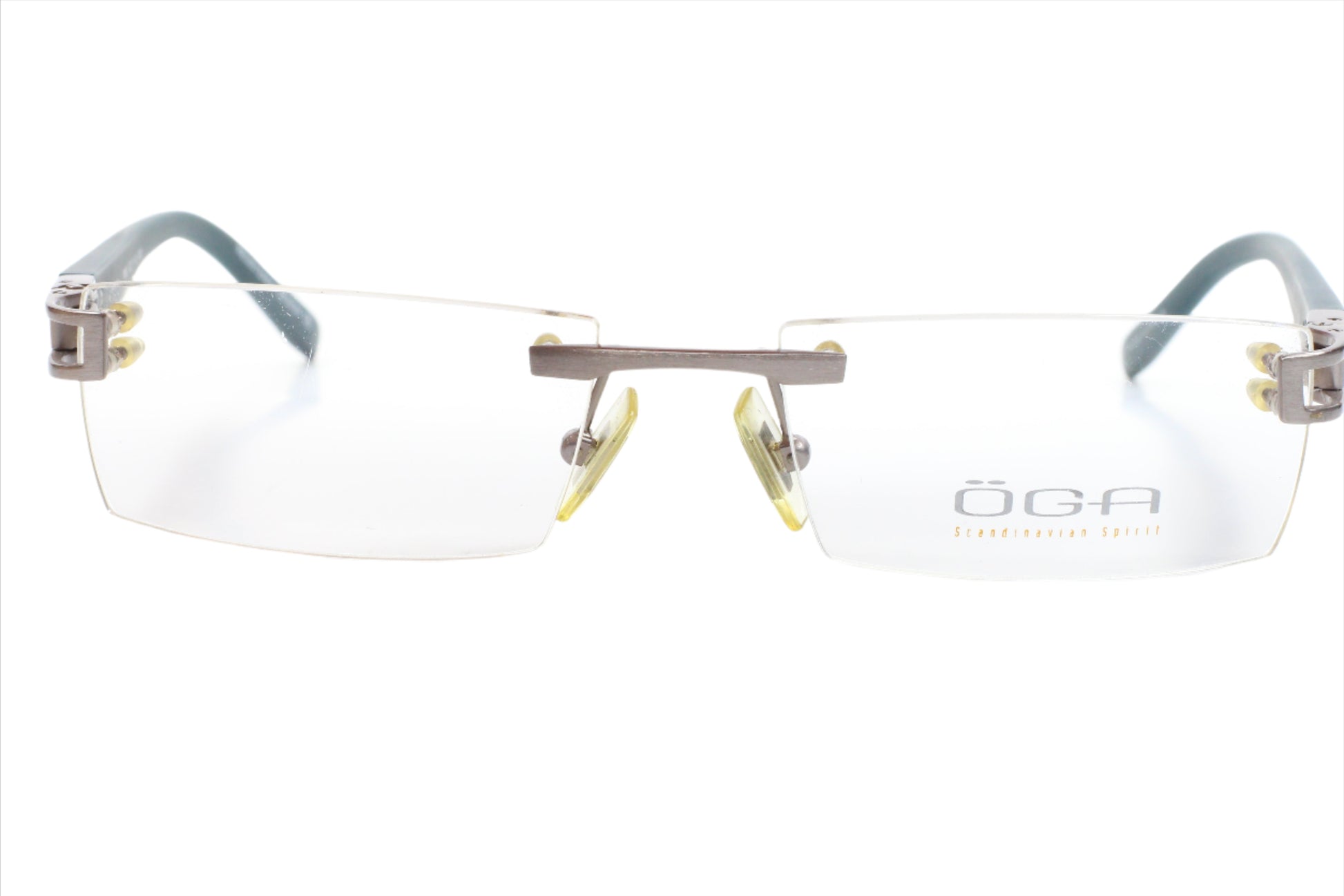 Morel OGA 6905O GB011 Silver/Dark Teal Rimless Frame France Eyeglasses 52-17 140 Silver Dark Teal Rimless Optical Frames ABC Optical Eyeglasses