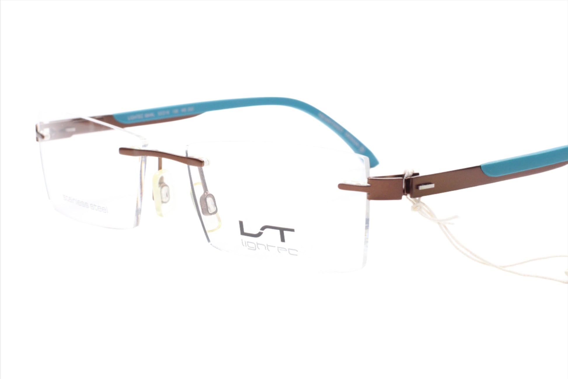 Lightec 6849L MB 200 Morel France Bronze Blue Rimless Eyeglasses Optical Frames ABC Optical Eyeglasses