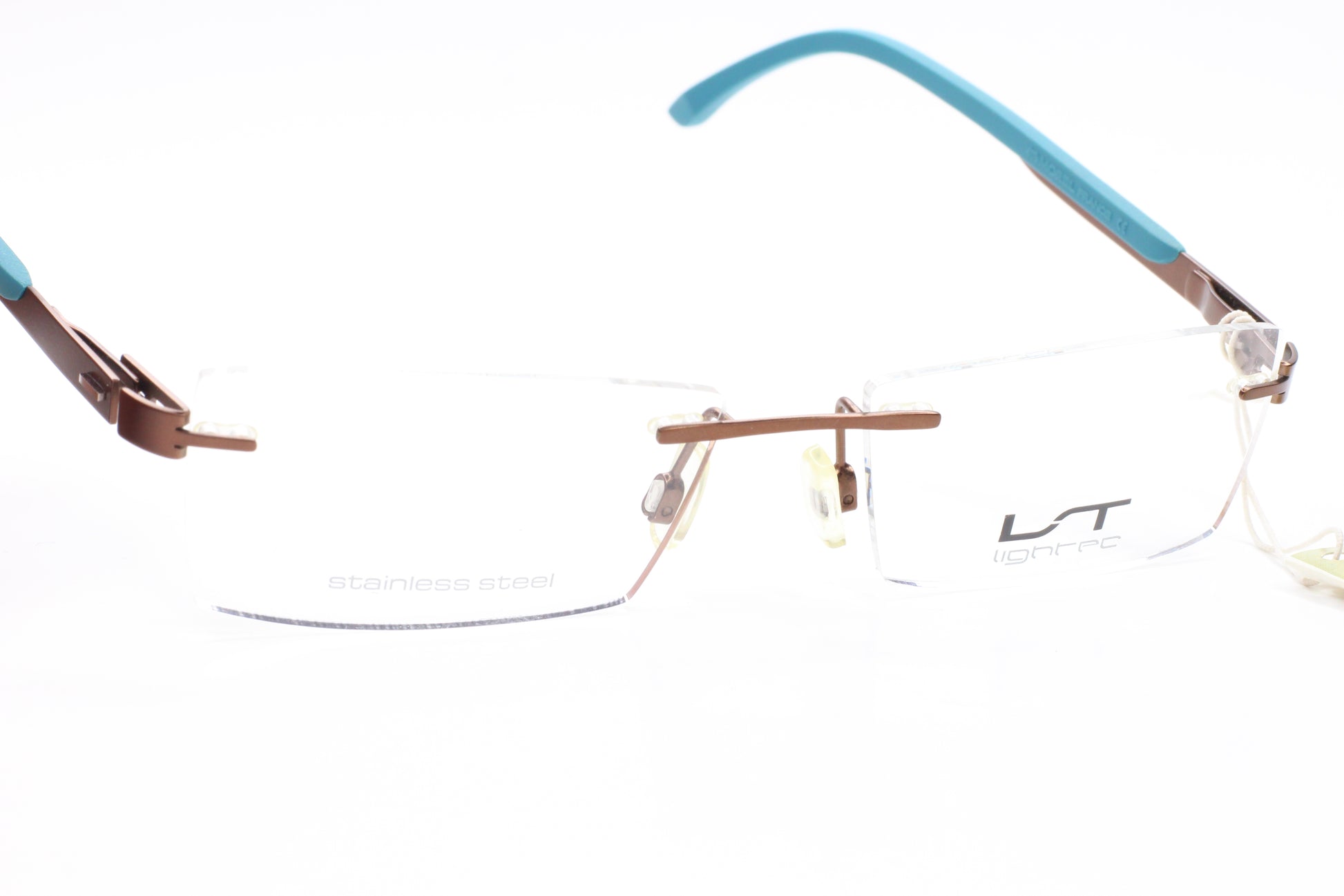 Lightec 6849L MB 200 Morel France Bronze Blue Rimless Eyeglasses Optical Frames ABC Optical Eyeglasses