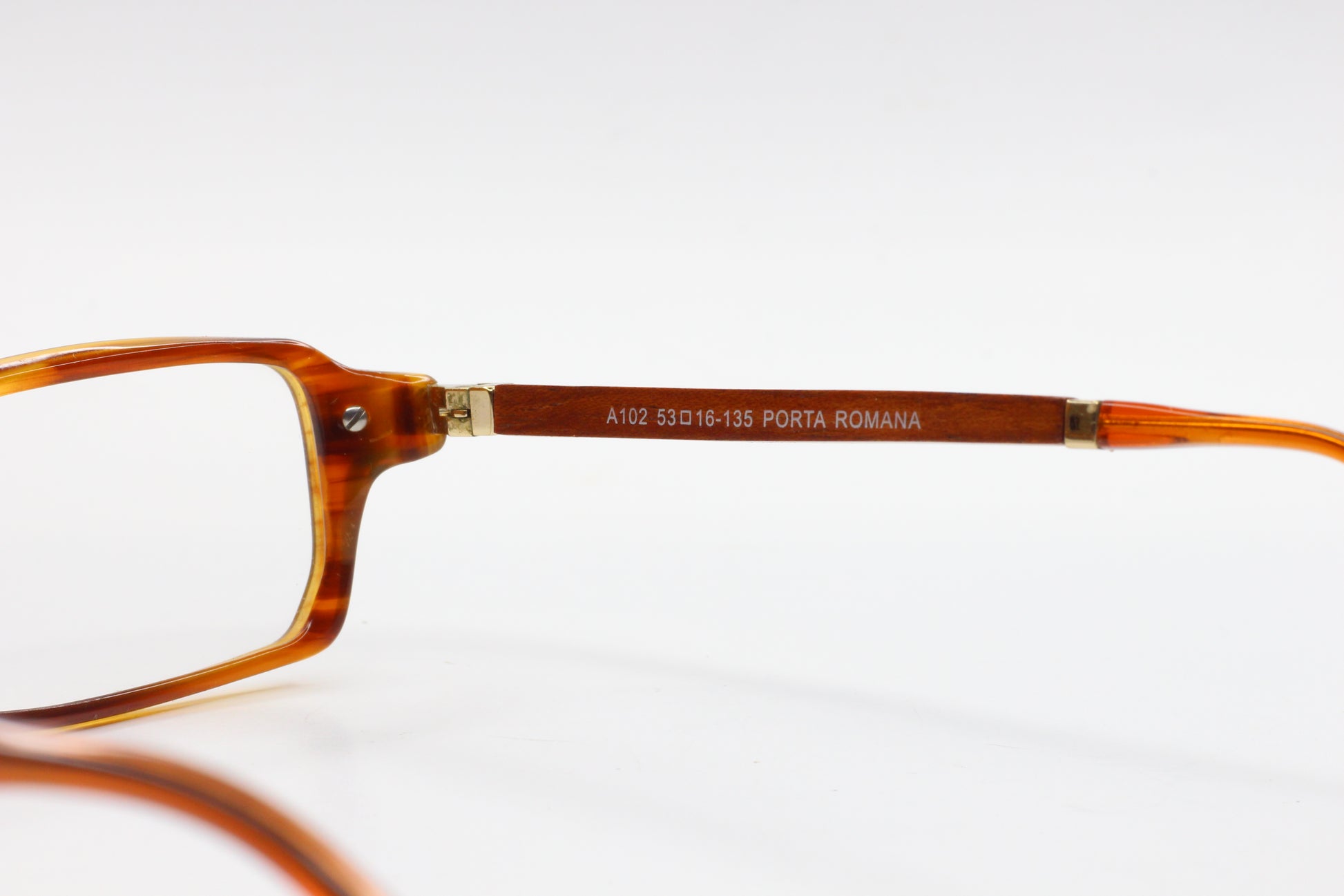 Porta Romana NEOS161 C.a501 A102 Havana Brown Wood Italy Eyeglasses Optical Frames ABC Optical Eyeglasses