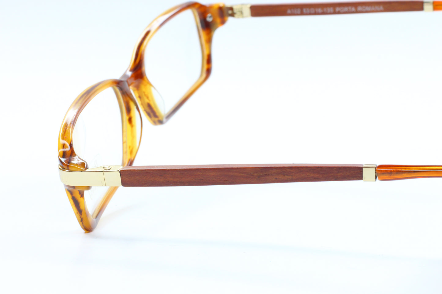 Porta Romana NEOS161 C.a501 A102 Havana Brown Wood Italy Eyeglasses Optical Frames ABC Optical Eyeglasses