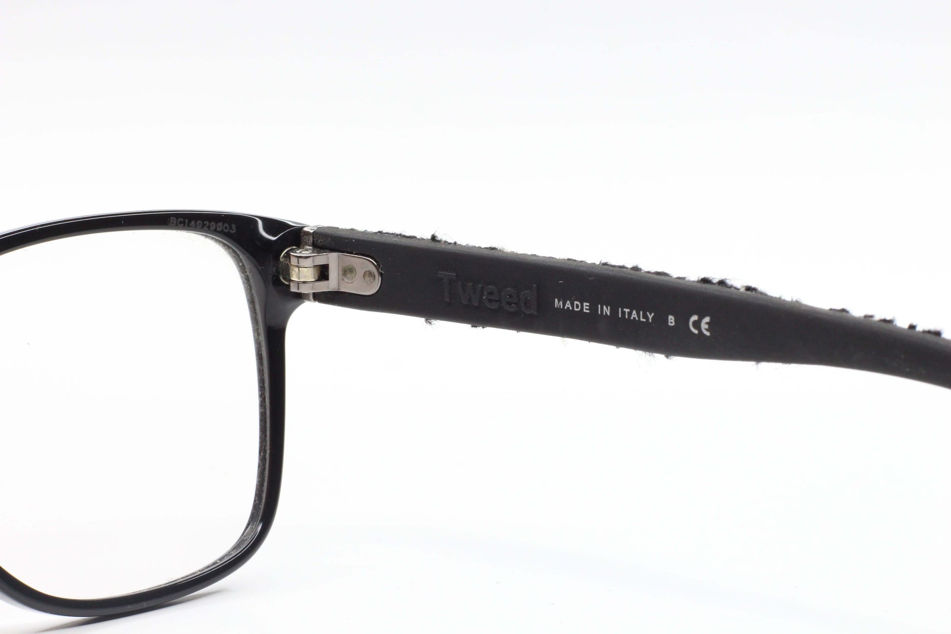 Chanel CH3245 501 Black With Tweed Temples RARE Italy Eyeglasses Optical Frames ABC Optical Eyeglasses