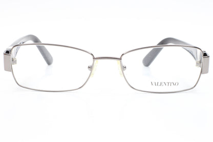 Valentino V2102R 060 Silver Glossy Black Italy Luxury Eyeglasses 52-16-135 Silver Black Metal Acetate Optical Frames ABC Optical Eyeglasses