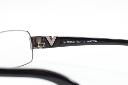 Valentino V2102R 060 Silver Glossy Black Italy Luxury Eyeglasses Optical Frames ABC Optical Eyeglasses