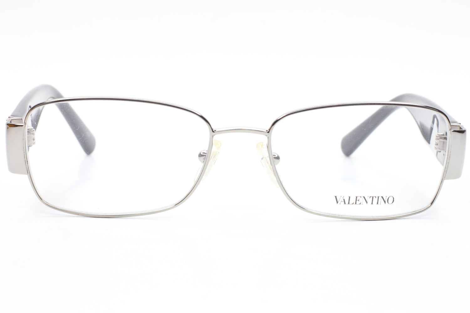 Valentino V2104R 033 Silver Glossy Black Rhinestone Italy Eyeglasses -Wo 53-16-130 Black Metal Optical Frames ABC Optical Eyeglasses