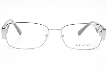 Valentino V2104R 033 Silver Glossy Black Rhinestone Italy Eyeglasses 53-16-130 Black Metal Optical Frames ABC Optical Eyeglasses