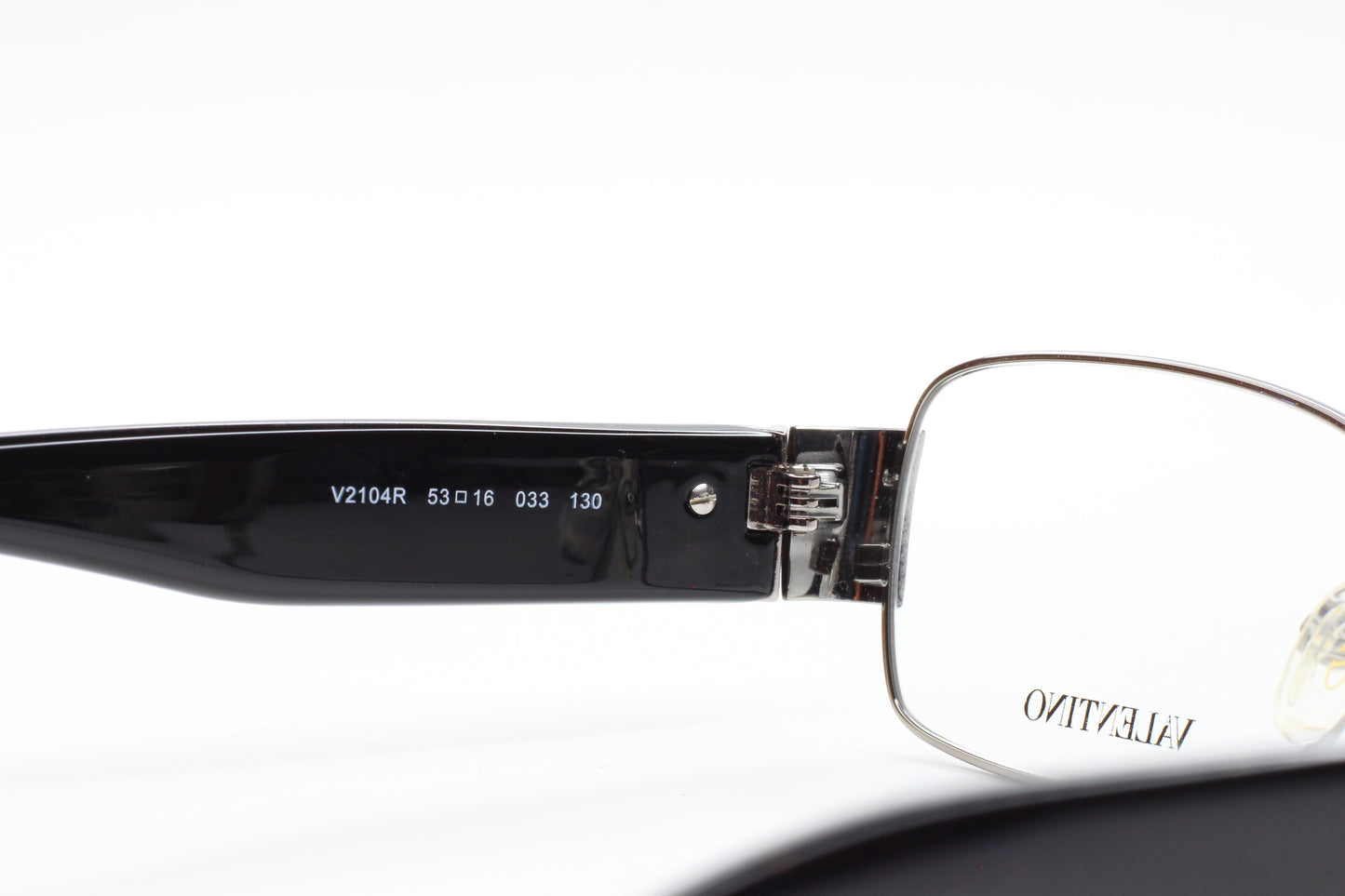 Valentino V2104R 033 Silver Glossy Black Rhinestone Italy Eyeglasses Optical Frames ABC Optical Eyeglasses