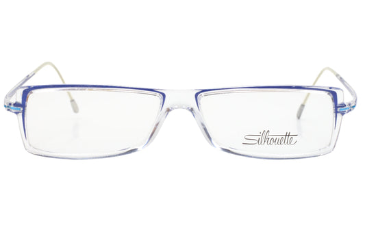 Silhouette SPX 2838 10 6075 Blue Crystal Clear Austria Eyeglasses 54-14-135 Clear Blue Acetate Optical Frames ABC Optical Eyeglasses