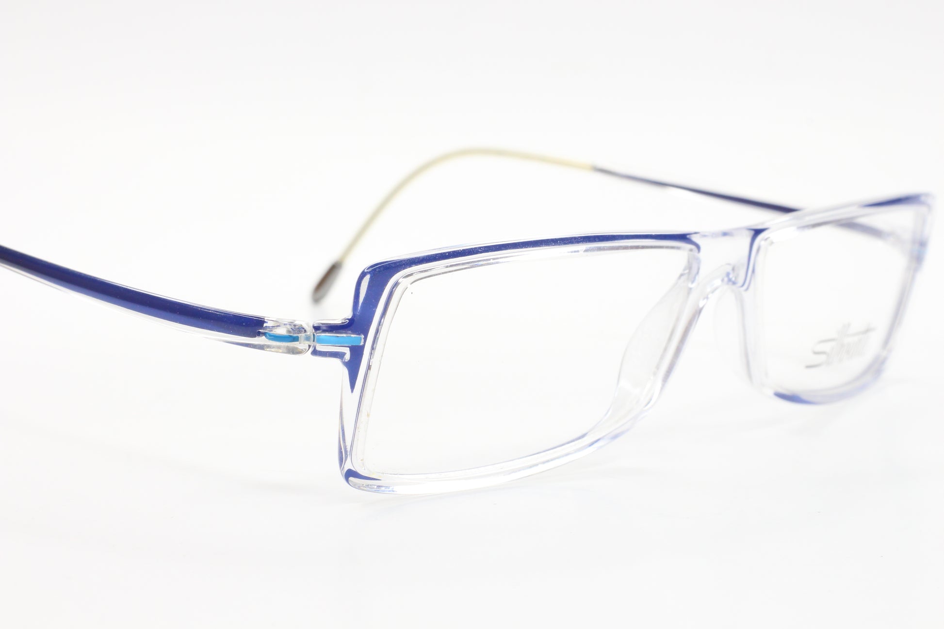 Silhouette SPX 2838 10 6075 Blue Crystal Clear Austria Eyeglasses Optical Frames ABC Optical Eyeglasses