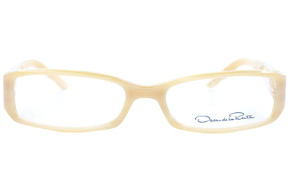 Oscar De La Renta ODLR371 275 Cream Horn Acetate Sparkly Temples Eyeglasses 52-17-135 Cream Horn Acetate Optical Frames ABC Optical Eyeglasses