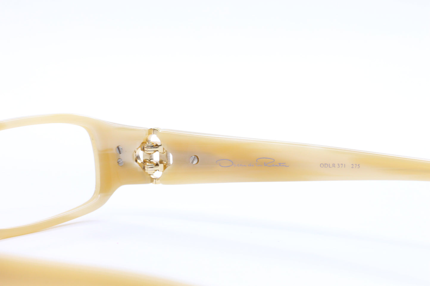 Oscar De La Renta ODLR371 275 Cream Horn Acetate Sparkly Temples Eyeglasses Optical Frames ABC Optical Eyeglasses