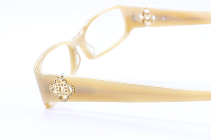 Oscar De La Renta ODLR371 275 Cream Horn Acetate Sparkly Temples Eyeglasses Optical Frames ABC Optical Eyeglasses