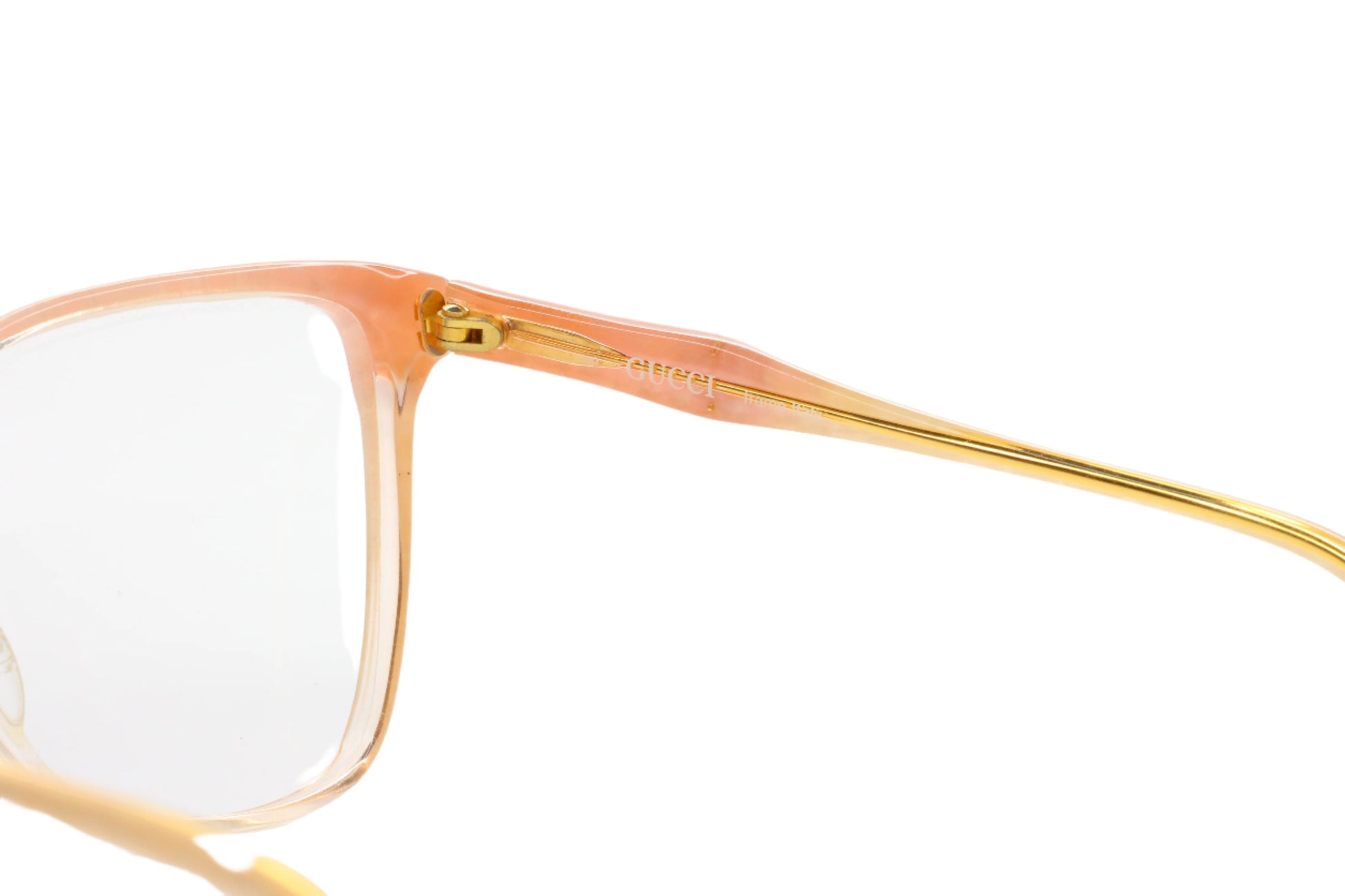 Gucci GG2106 44B Light Pink Crystal Clear White Gold 1993 Vintage Eyeglasses Optical Frames ABC Optical Eyeglasses