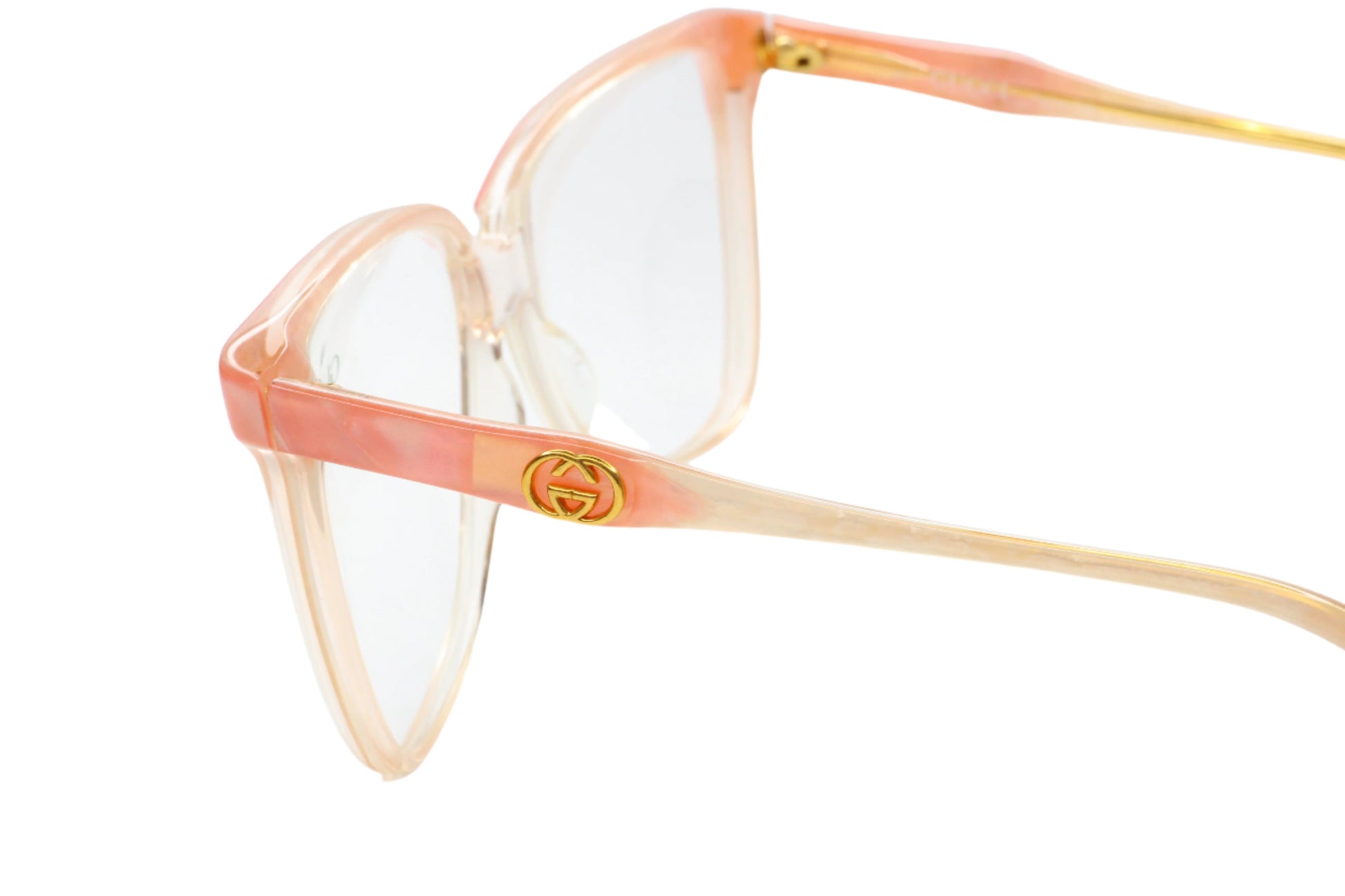 Gucci GG2106 44B Light Pink Crystal Clear White Gold 1993 Vintage Eyeglasses Optical Frames ABC Optical Eyeglasses