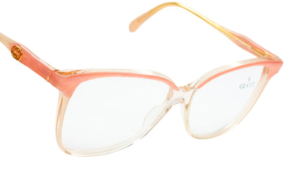 Gucci GG2106 44B Light Pink Crystal Clear White Gold 1993 Vintage Eyeglasses Optical Frames ABC Optical Eyeglasses