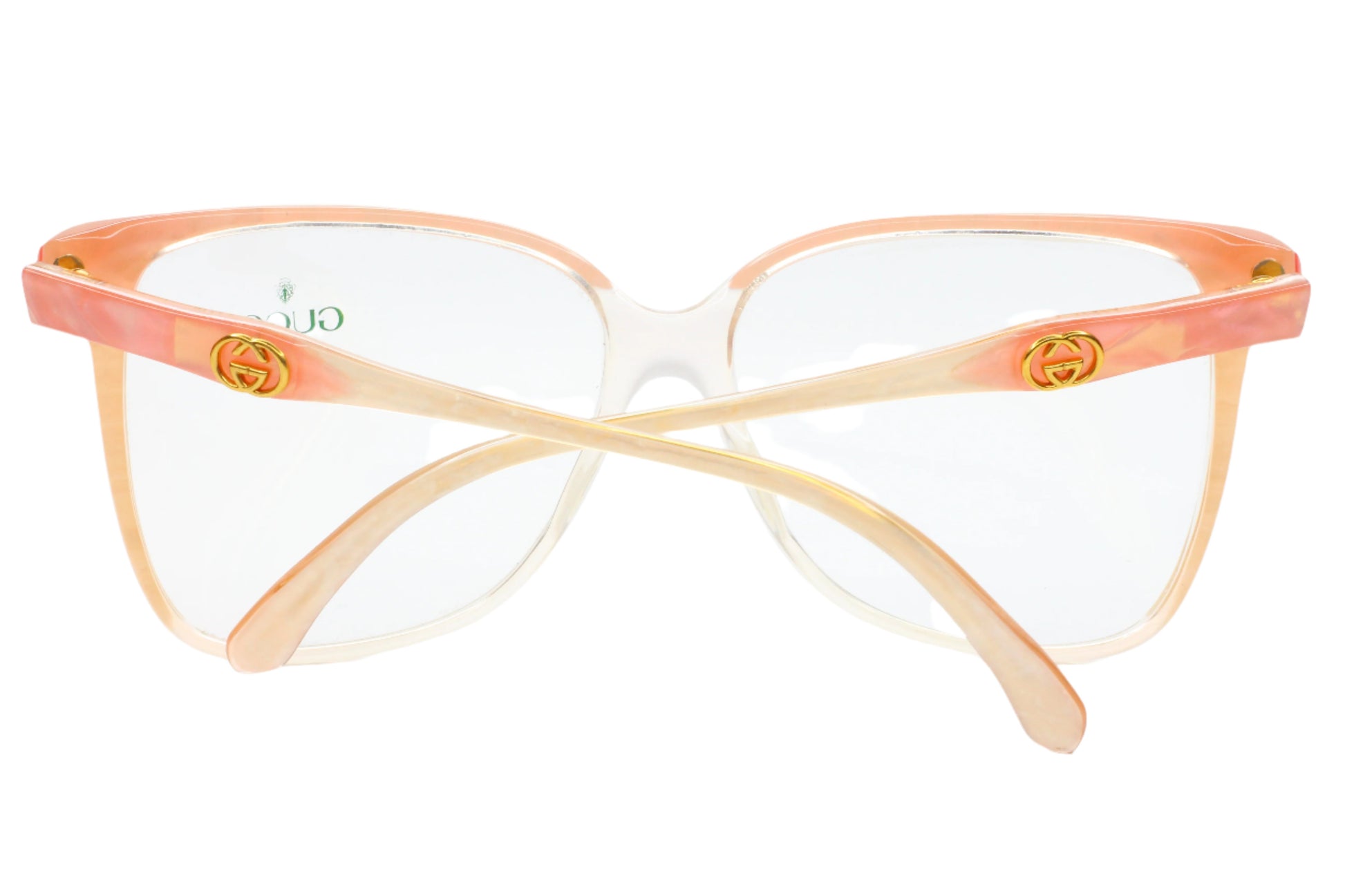 Gucci GG2106 44B Light Pink Crystal Clear White Gold 1993 Vintage Eyeglasses Optical Frames ABC Optical Eyeglasses