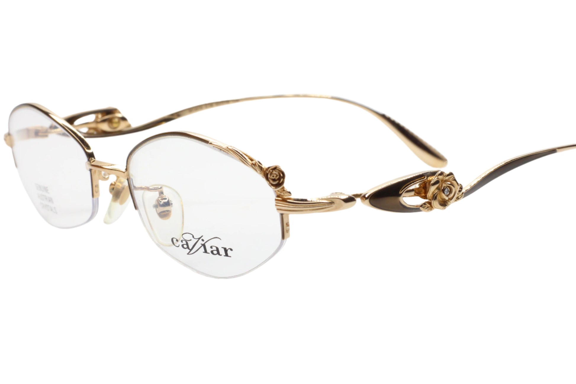 Caviar M1670 C16 Gold Genuine Austrian Crystals Luxury Italy Eyeglasses Optical Frames ABC Optical Eyeglasses