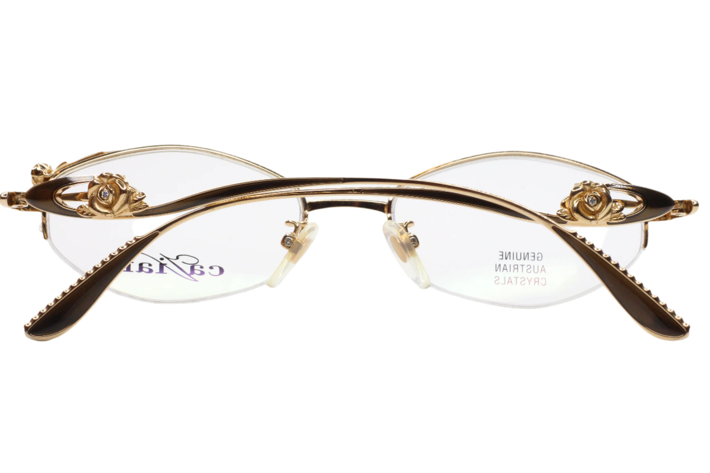 Caviar M1670 C16 Gold Genuine Austrian Crystals Luxury Italy Eyeglasses Optical Frames ABC Optical Eyeglasses