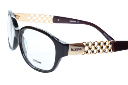 MISSONI MI17501 Black Glossy Shinny Gold Fashion Italy Eyeglasses Optical Frames ABC Optical Eyeglasses