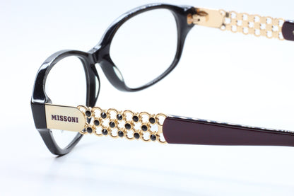 MISSONI MI17501 Black Glossy Shinny Gold Fashion Italy Eyeglasses Optical Frames ABC Optical Eyeglasses