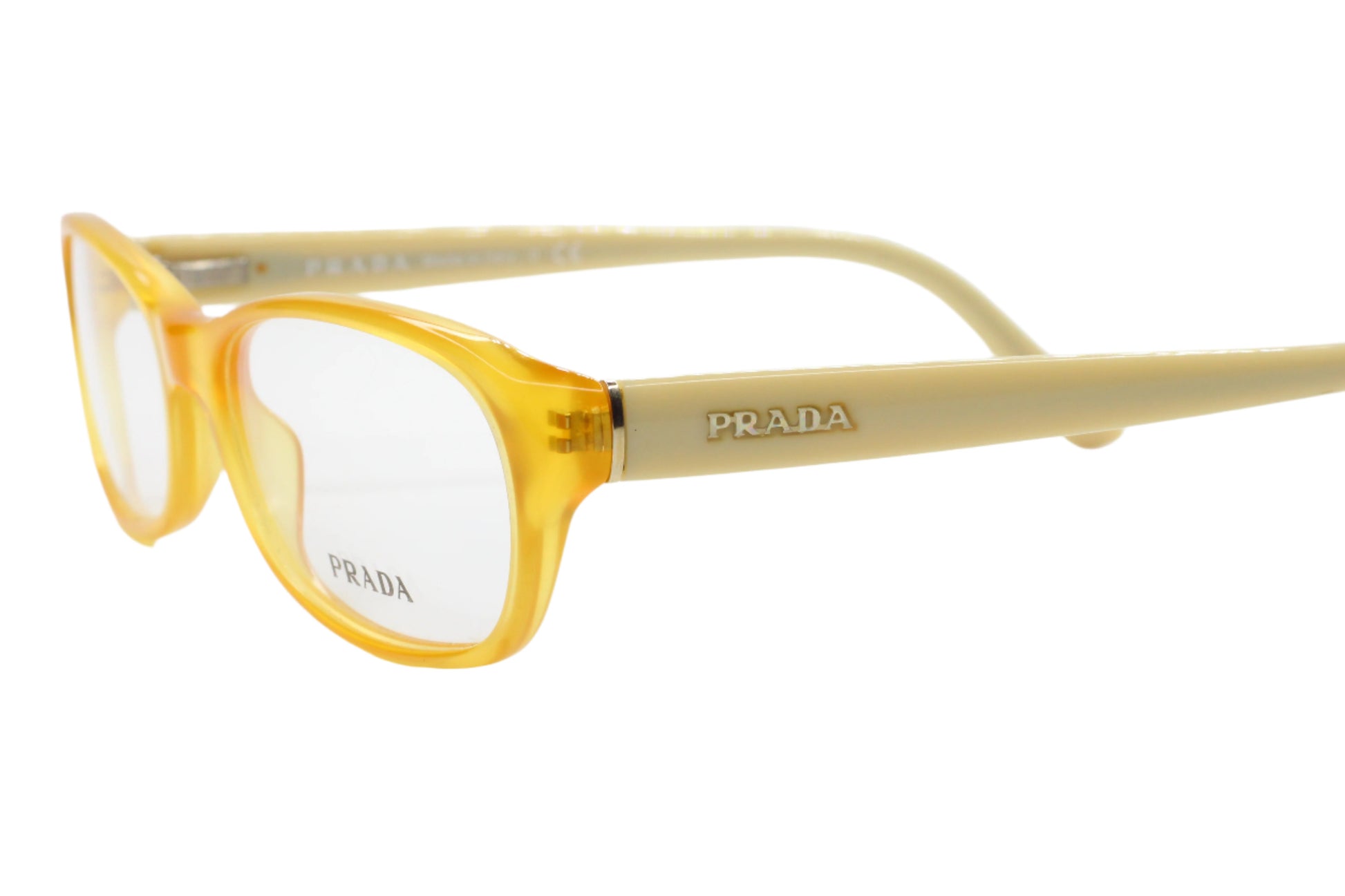 Prada VPR17M AA1-1O1 Amber Beige Designer Italy Eyeglasses 52mm Optical Frames ABC Optical Eyeglasses