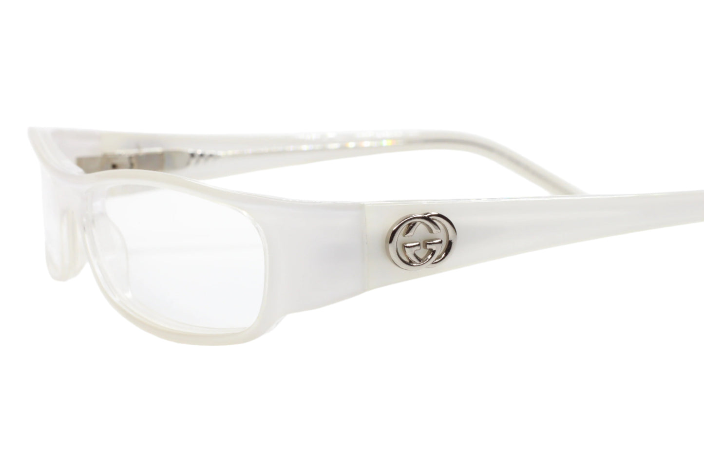 Gucci GG3023 LYD White Crystal Clear Silver Luxury Italy Eyeglasses Optical Frames ABC Optical Eyeglasses