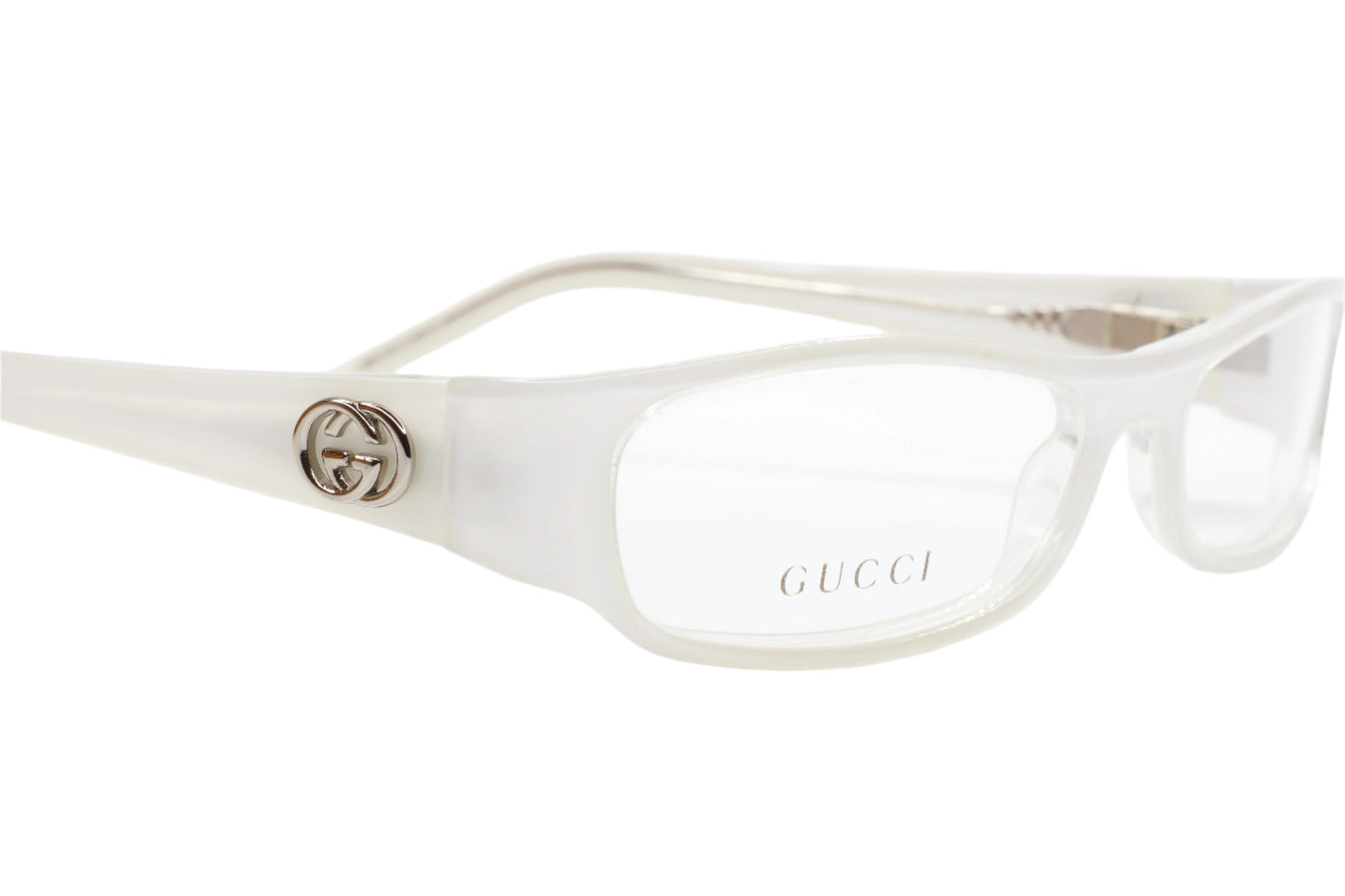 Gucci GG3023 LYD White Crystal Clear Silver Luxury Italy Eyeglasses Optical Frames ABC Optical Eyeglasses