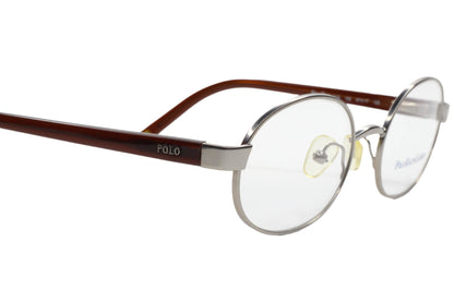 Polo Ralph Lauren Prep 8022 102 Silver Brown Oval Eyeglasses Optical Frames ABC Optical Eyeglasses