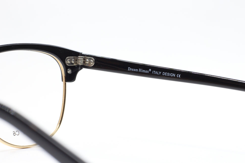 Dream Himax K2617 Black Gold Clubmaster Designer Italy Eyeglasses ABC
