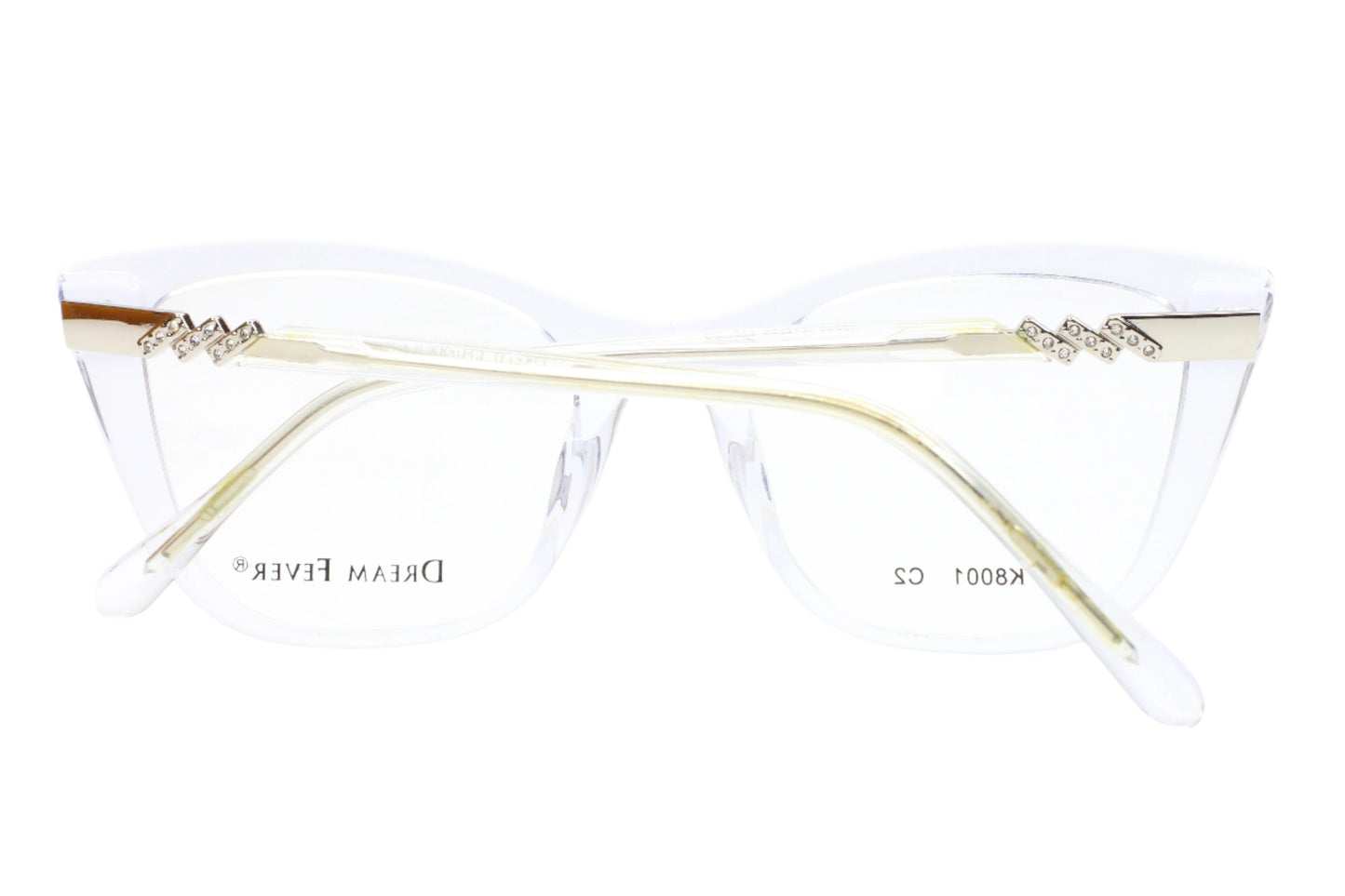 Dream Fever K8001 Crystal Clear Gold Acetate Designer Italy Eyeglasses Optical Frames ABC Optical Eyeglasses