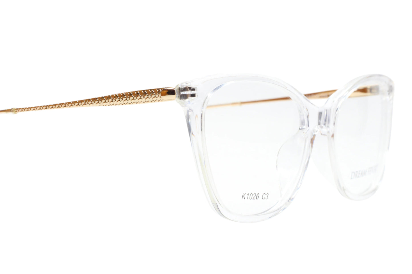 Dream Fever K1026 Crystal Clear Gold Fashion Eyeglasses Optical Frames ABC Optical Eyeglasses