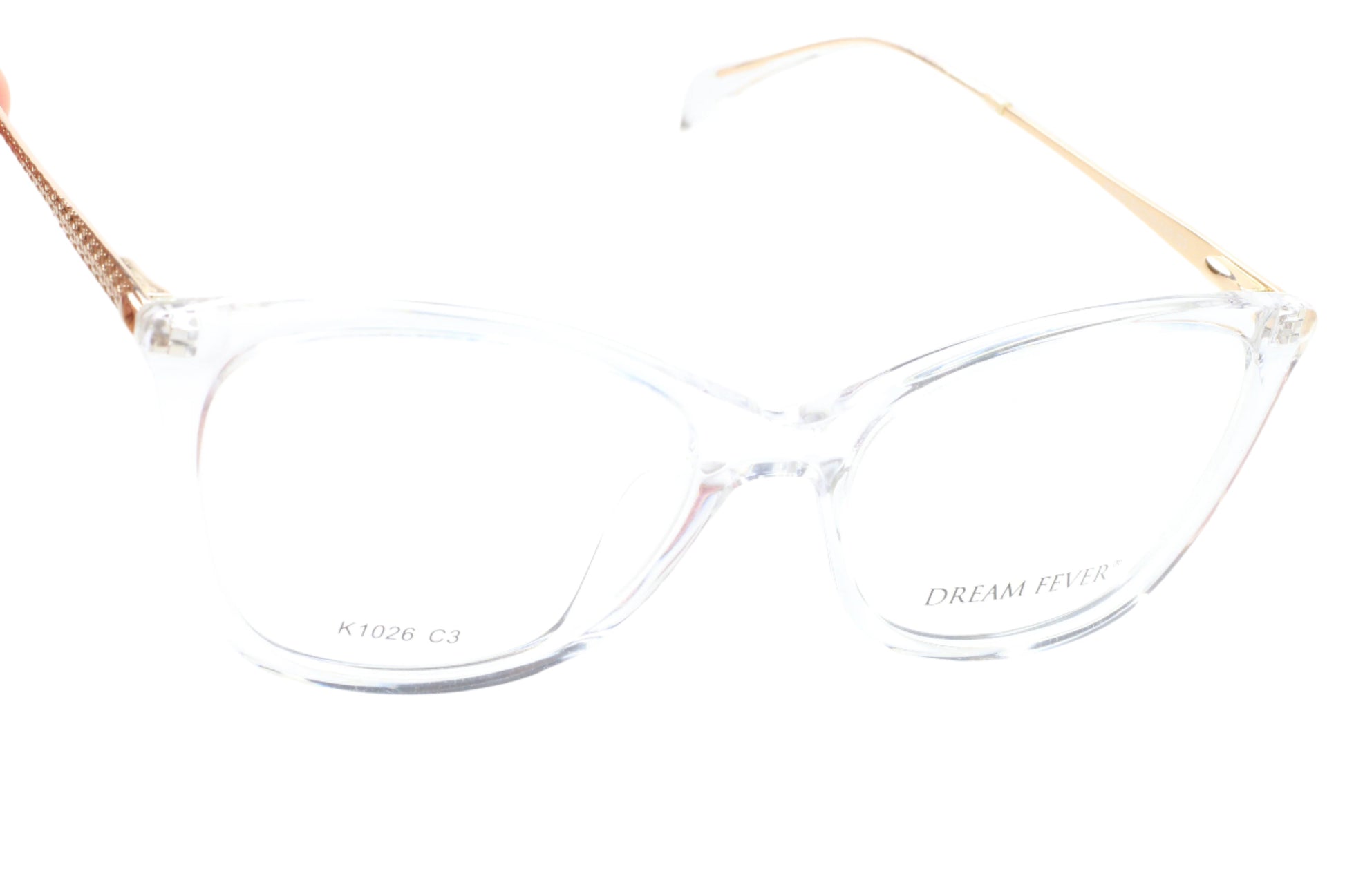 Dream Fever K1026 Crystal Clear Gold Fashion Eyeglasses Optical Frames ABC Optical Eyeglasses