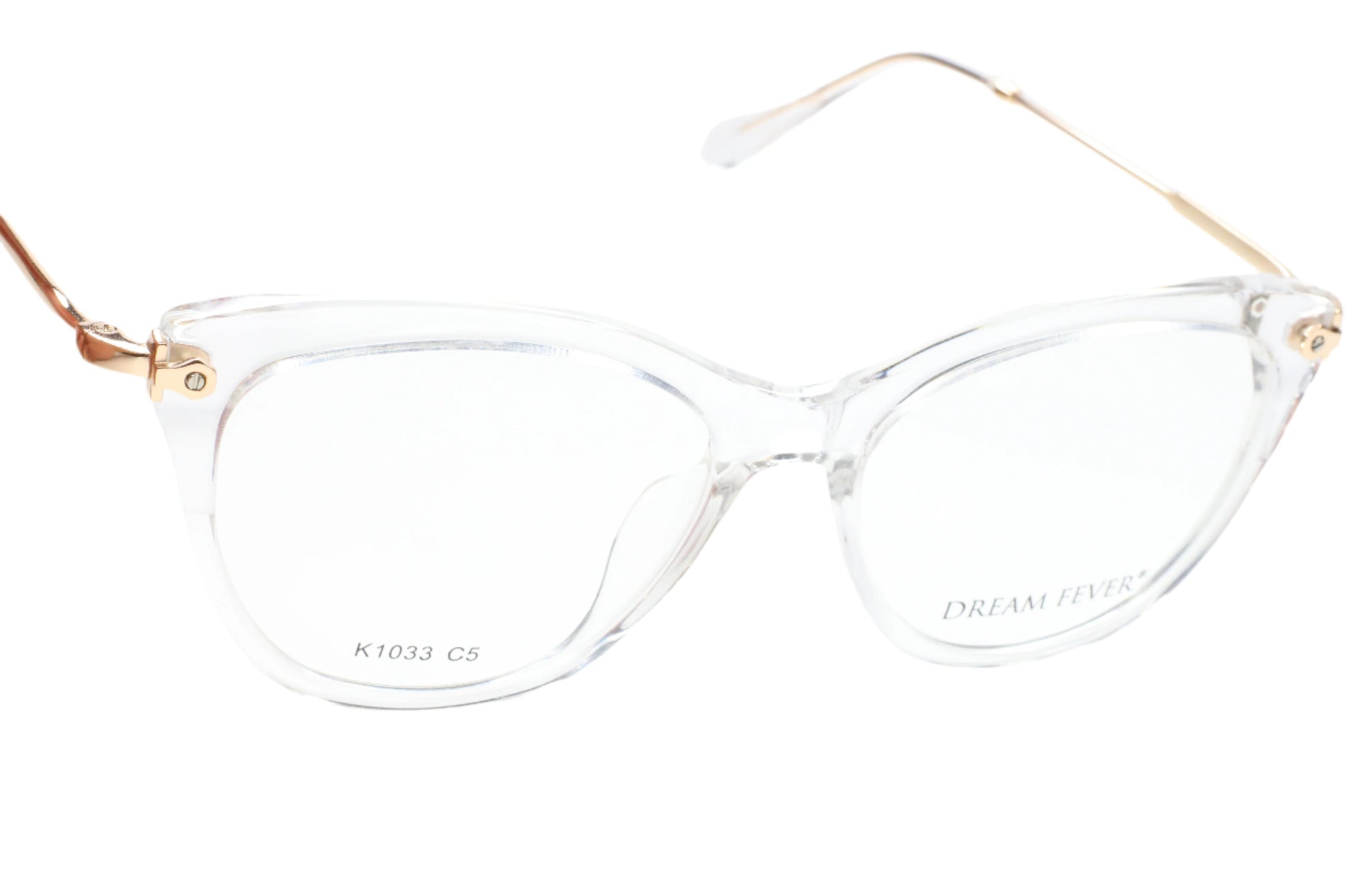 Dream Fever K1033 Crystal Clear Gold Designer Eyeglasses -Wo Optical Frames ABC Optical Eyeglasses Women