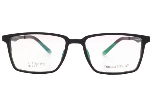 Dream Fever H774 Black Fashion Titanium Classic Eyeglasses -Ma 54-17-145 Black H774 Titanium Optical Frames ABC Optical Eyeglasses