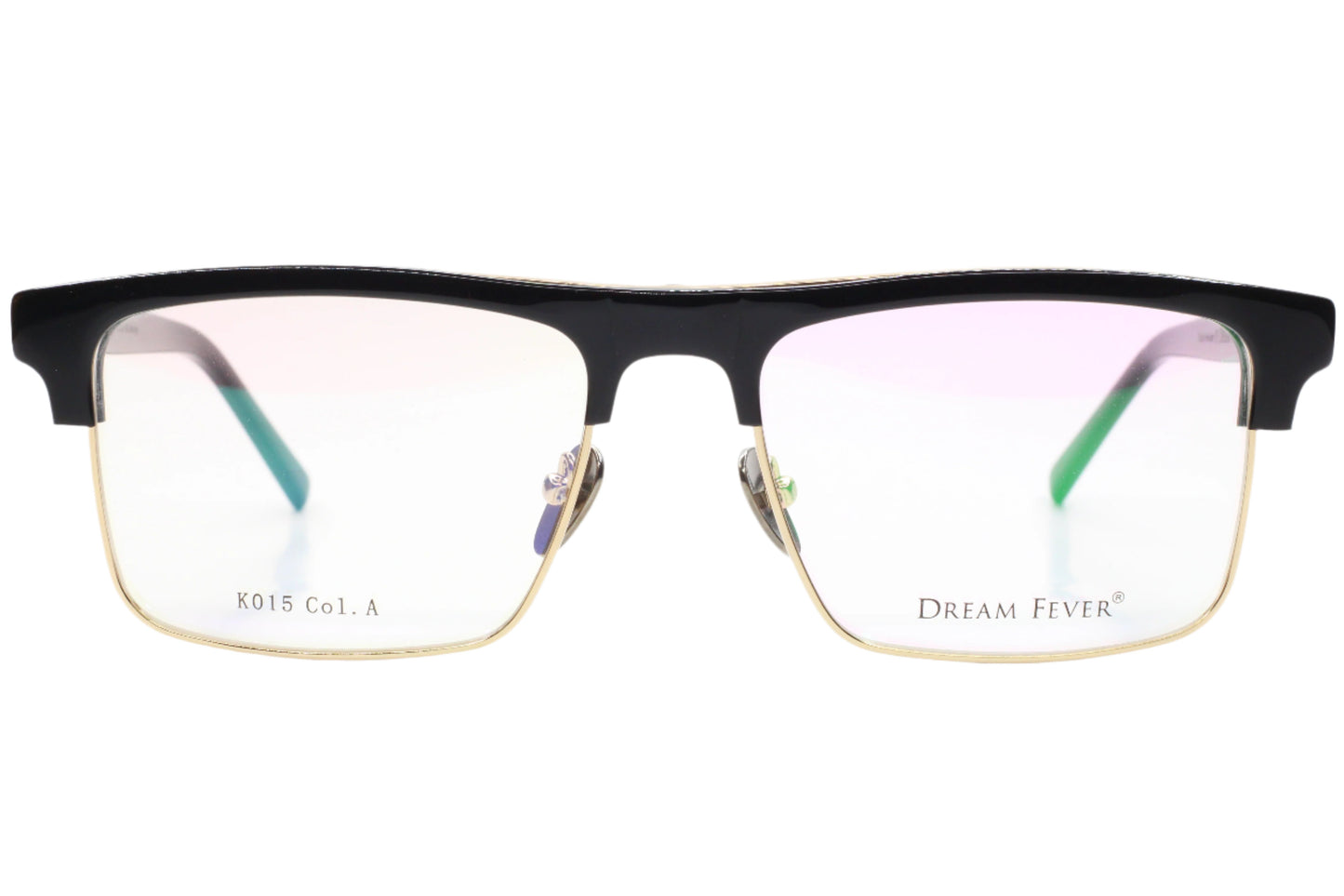 Dream Fever K015 Black Metal Italy Designer Eyeglasses -Ma 56-18-145 Black Gold Acetate Metal Optical Frames ABC Optical Eyeglasses