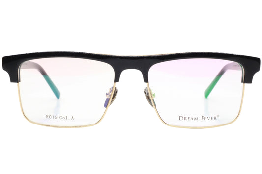 Dream Fever K015 Black Metal Italy Designer Eyeglasses -Ma 56-18-145 Black Gold Acetate Metal Optical Frames ABC Optical Eyeglasses