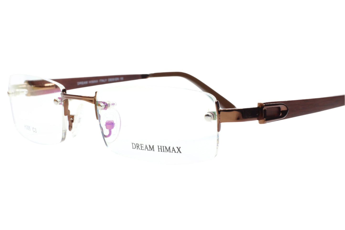 Dream Himax H305 Bronze Rimless Metal Luxury Italy Eyeglasses Optical Frames ABC Optical Eyeglasses